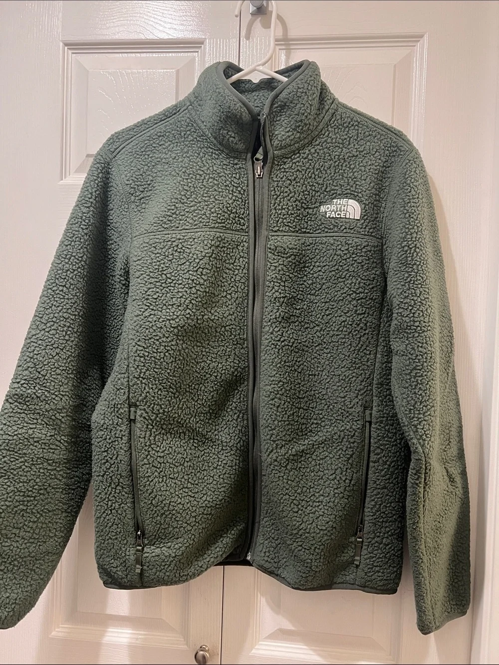 The North Face Olive Green Sherpa Fleece Jacket